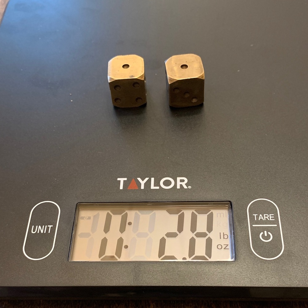 Vintage Handmade Brass Dice